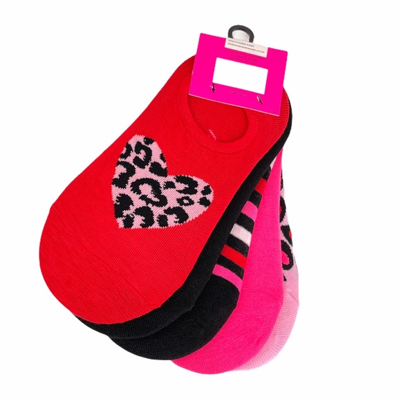Betsey Johnson Hearts Sneaker Liner Socks - Picture 2 of 6